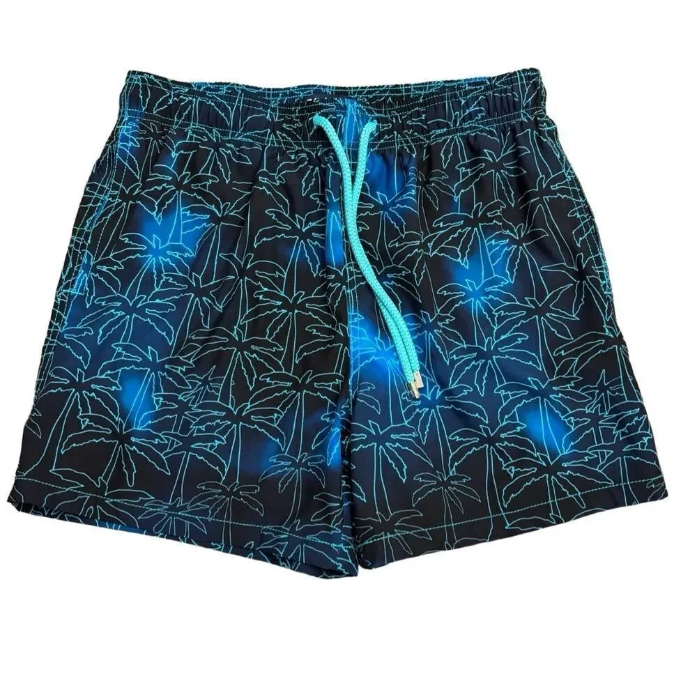 Capelle Miami Foggy Palms Board Shorts Men’s Large Swim Trunks w/Carry Bag